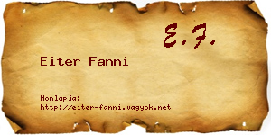 Eiter Fanni névjegykártya