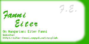 fanni eiter business card